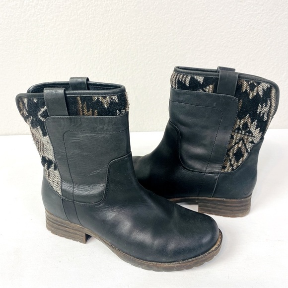 Tara M Taya Black Leather Aztec Western Boots Size 8 - Picture 1 of 7